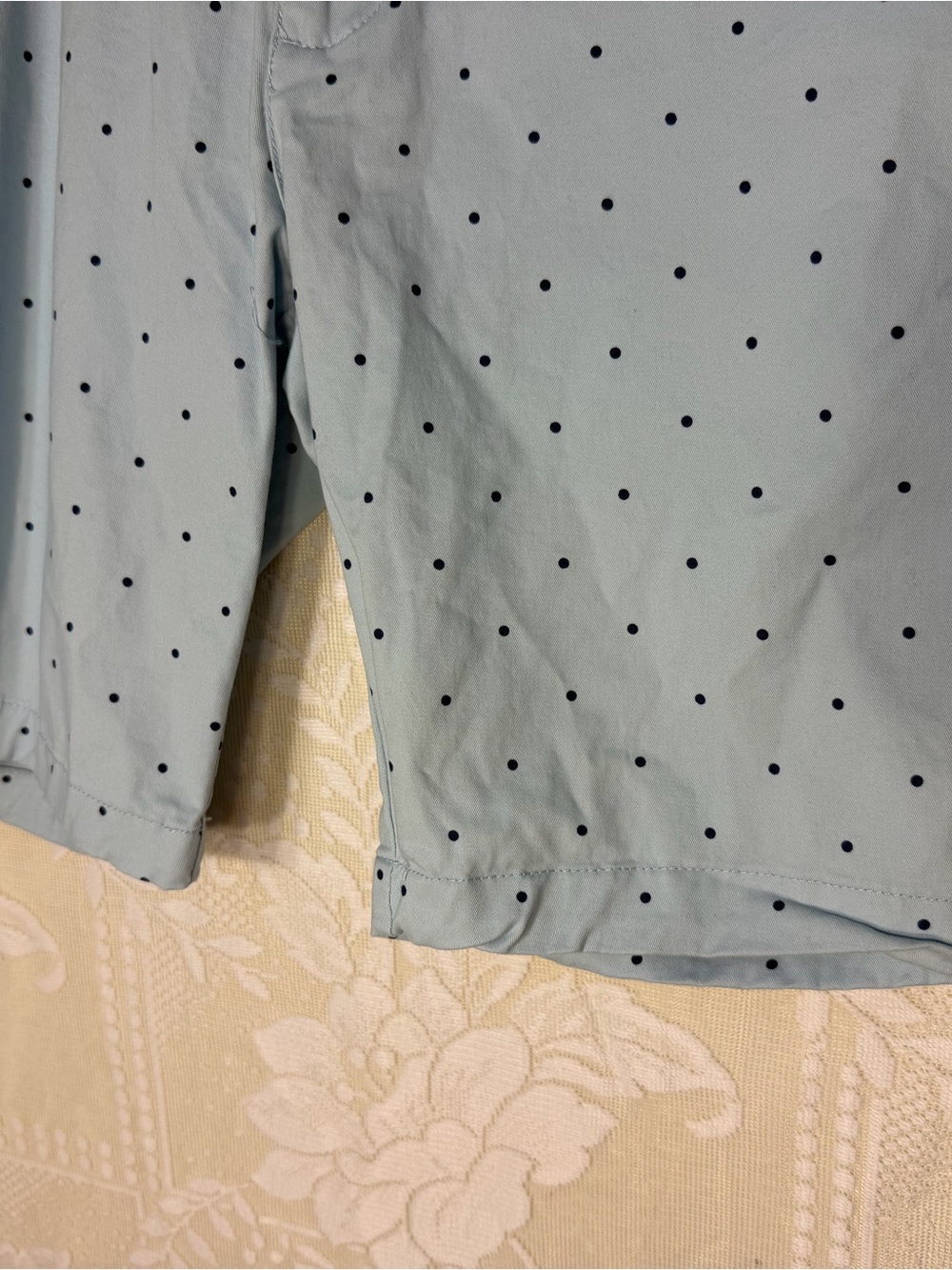 Hudson & Barrow Men's Light Blue Polka Dot Cotton Shorts - Picture 5 of 9